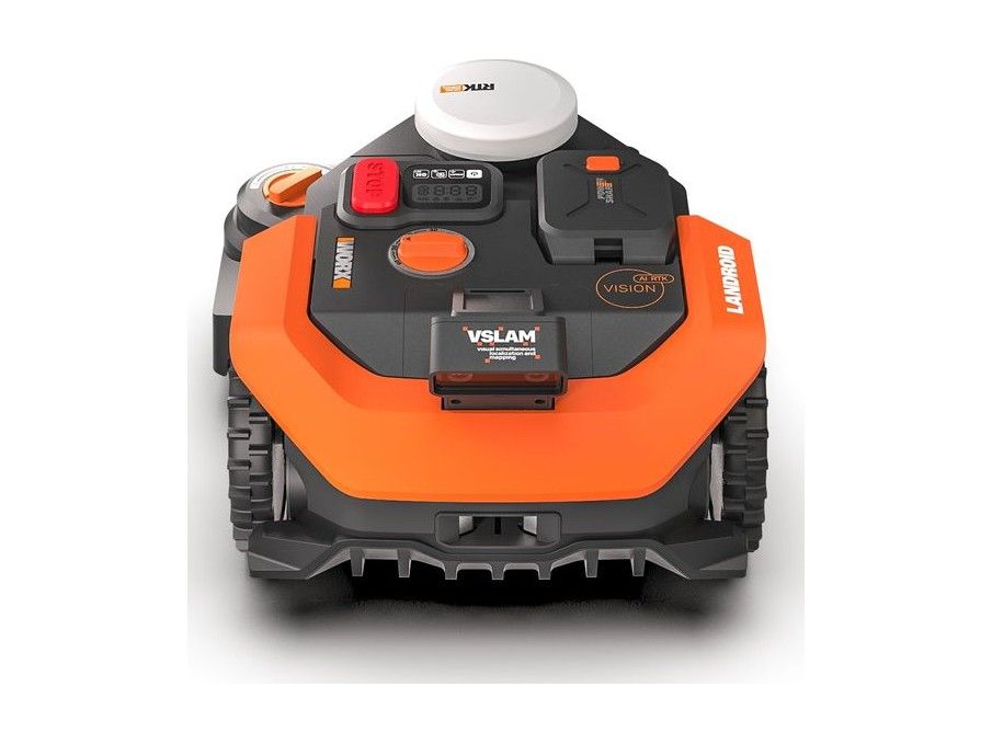 Freigestellter Mähroboter WR308E in Schrägansicht von vorn