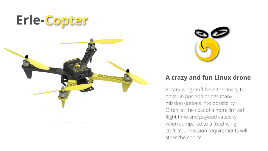 Der Erle-Copter kann aufgrund seiner Rotoren in der Luft verharren