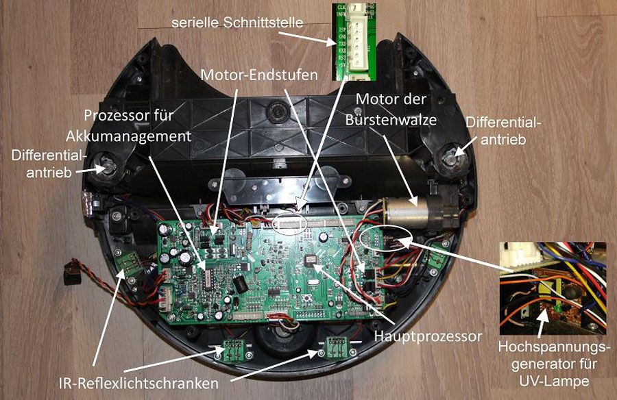 Das Unterteil des Sichler PCR-3350UV von innen betrachtet